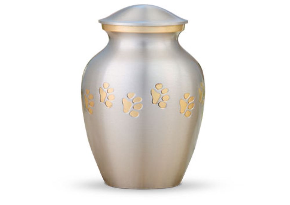 Classic Paw Print Urn - Pewter-image